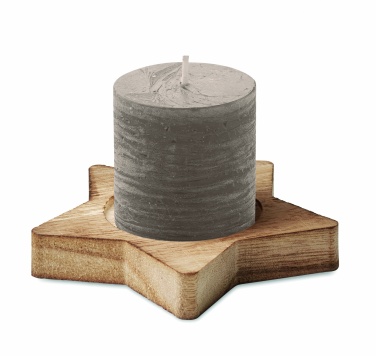 Logo trade corporate gift photo of: Candle on star wooden base