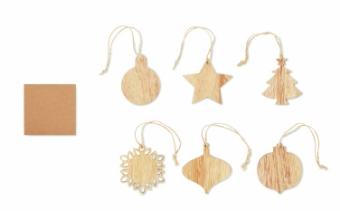 Logo trade promotional items picture of: Set of wooden Xmas ornaments