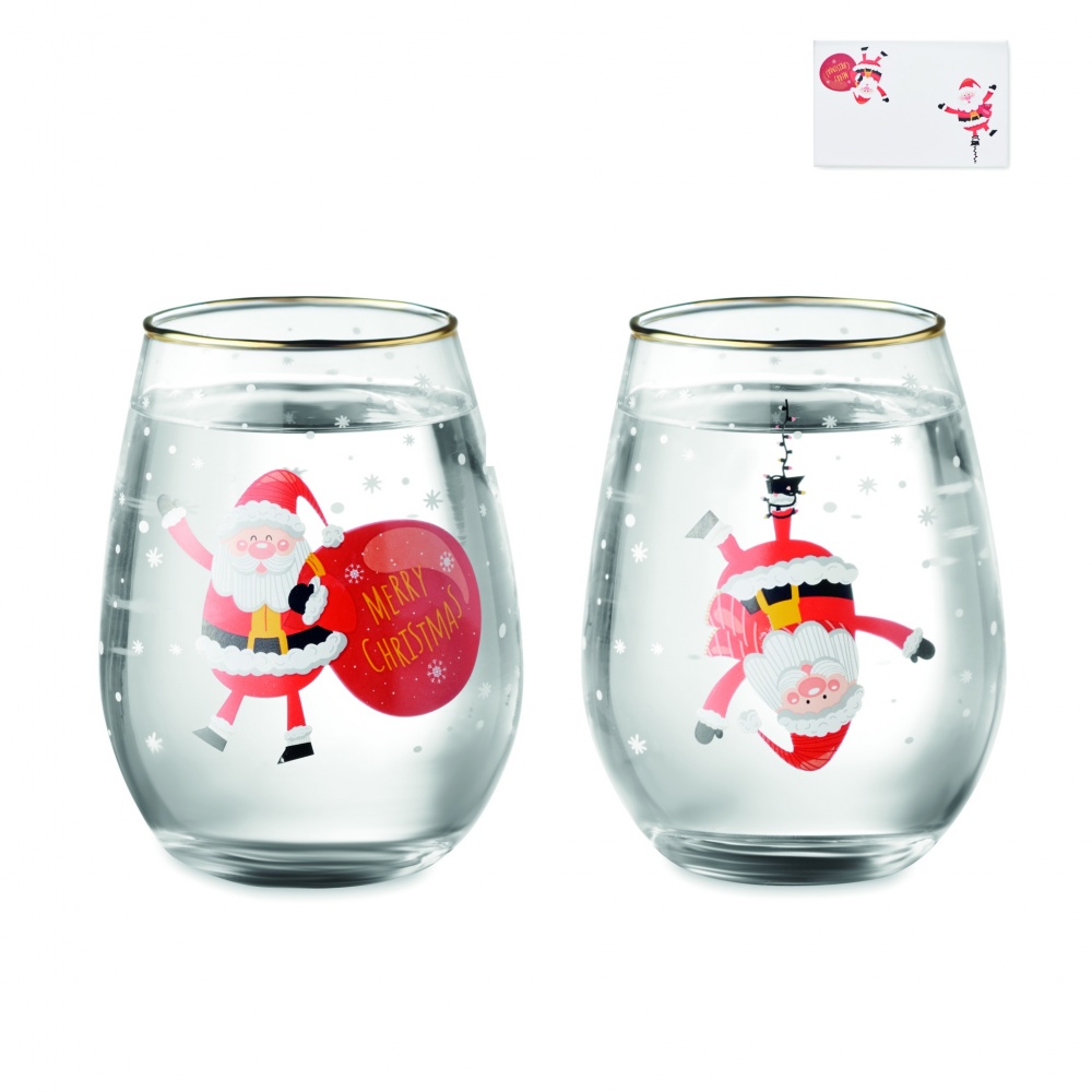 Logo trade promotional product photo of: Set of 2 Christmas glasses