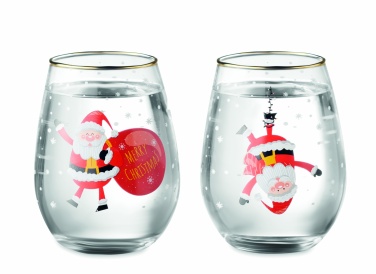 Logo trade corporate gifts image of: Set of 2 Christmas glasses