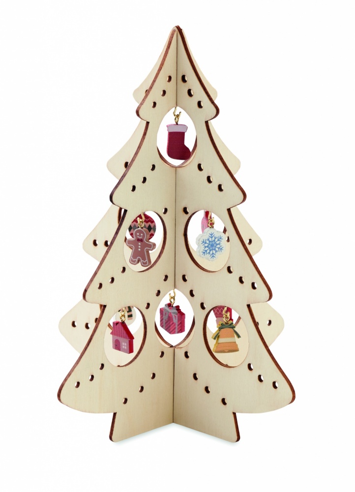 Logotrade promotional item image of: Wooden Xmas tree decoration