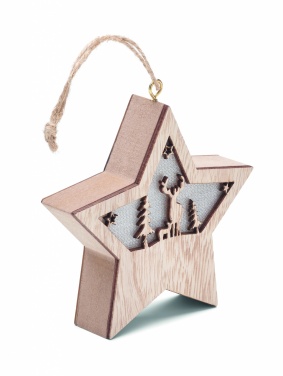 Logo trade promotional gifts image of: MDF star with light