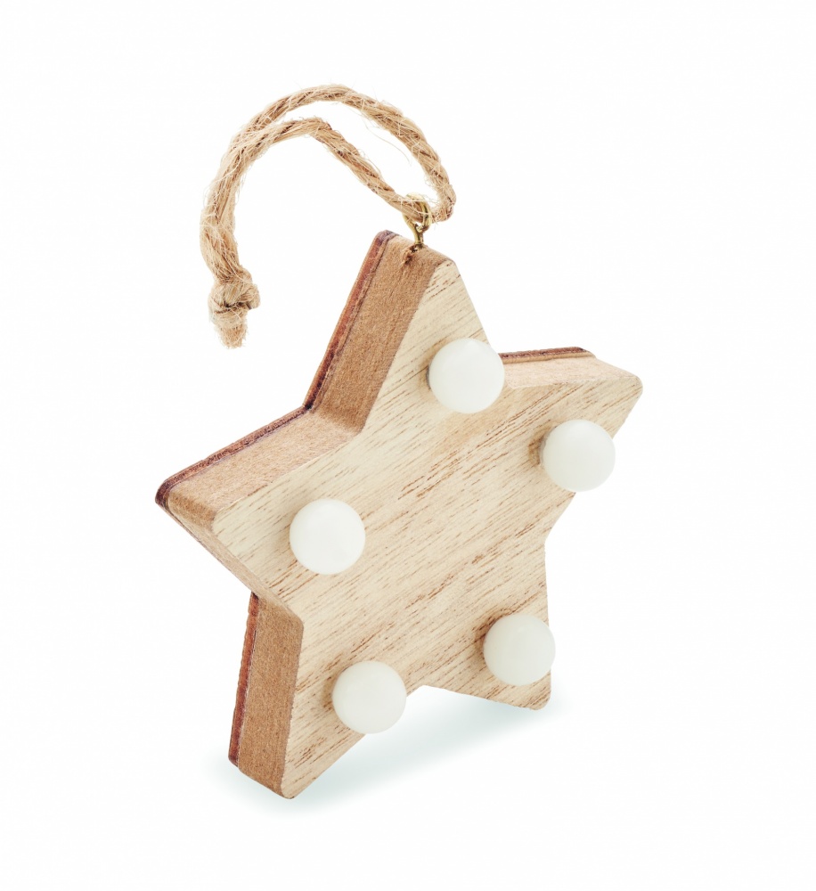 Logotrade promotional item image of: Wooden weed star with lights