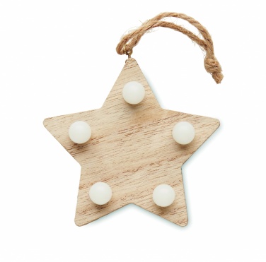 Logo trade promotional gifts image of: Wooden weed star with lights