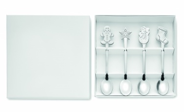 Logo trade corporate gifts image of: Set of 4 Christmas tea spoon