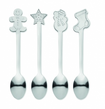 Logotrade promotional product picture of: Set of 4 Christmas tea spoon