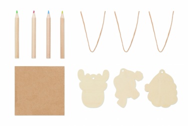 Logo trade promotional items image of: Drawing wooden ornaments set