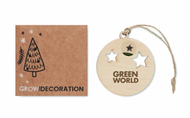 Logo trade advertising products picture of: Wooden bauble shape hanger