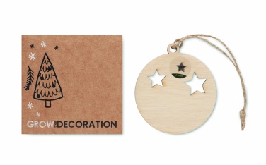 Logo trade promotional products image of: Wooden bauble shape hanger