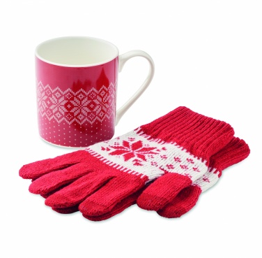 Logo trade promotional product photo of: Winter gift mug and gloves set