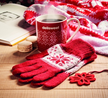 Logo trade promotional product photo of: Winter gift mug and gloves set