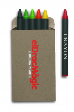 Logo trade promotional products image of: Carton of 6 wax crayons