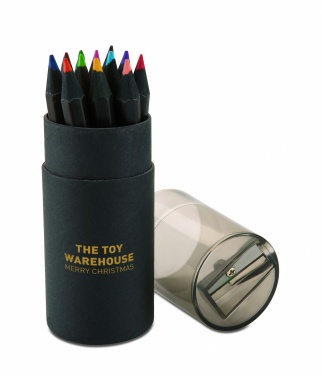 Logo trade business gift photo of: Black colouring pencils