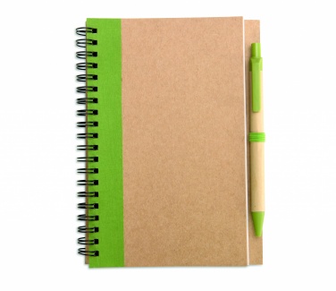 Logo trade promotional items image of: B6 recycled notebook with pen