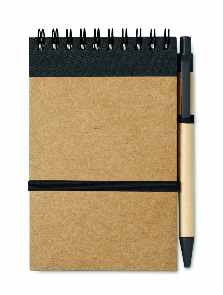 Logo trade corporate gift photo of: A6 recycled notepad with pen