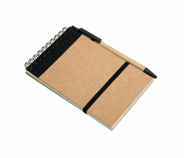 Logo trade promotional merchandise picture of: A6 recycled notepad with pen