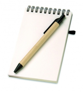 Logo trade promotional gifts picture of: A6 recycled notepad with pen