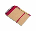 A6 recycled notepad with pen, Red