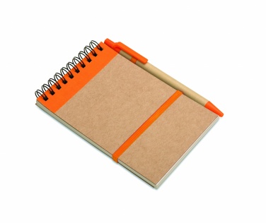 Logo trade promotional merchandise image of: A6 recycled notepad with pen