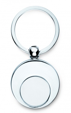 Logo trade promotional merchandise image of: Metal key ring with token Tampere