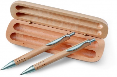 Logotrade promotional giveaway image of: Pen gift set in wooden box