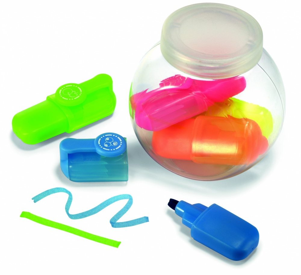 Logo trade promotional merchandise photo of: 5 highlighters in container