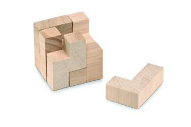 Logo trade promotional item photo of: Wooden puzzle in cotton pouch