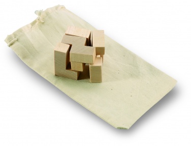 Logo trade corporate gifts image of: Wooden puzzle in cotton pouch