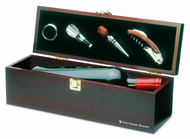 Logo trade promotional giveaways image of: Wine set in wine box