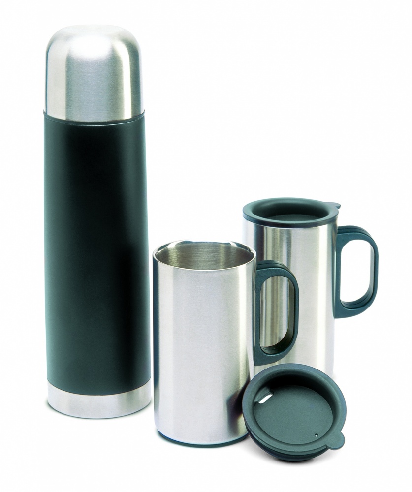 Logo trade promotional products picture of: Insulation flask with 2 mugs