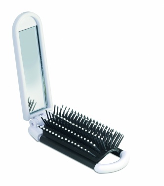 Logo trade promotional merchandise photo of: Foldable hairbrush with mirror