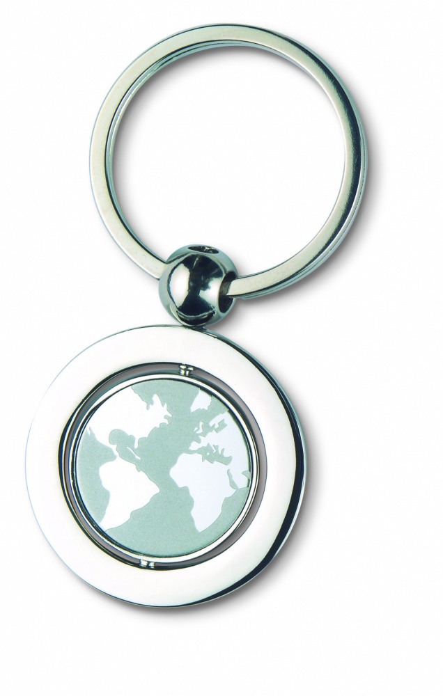 Logotrade advertising product picture of: Globe metal key ring  WORLD