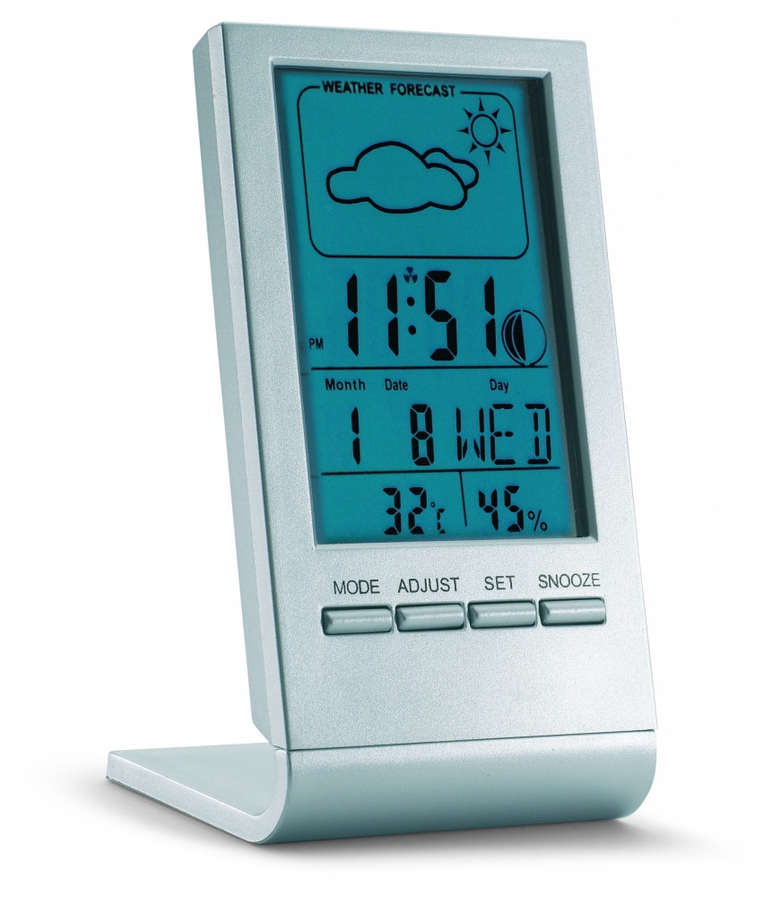 Logo trade promotional products image of: Weather station with blue LCD