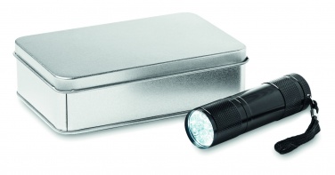 Logotrade promotional item image of: LED torch in tin box