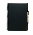 Recycled notebook with pen, Black