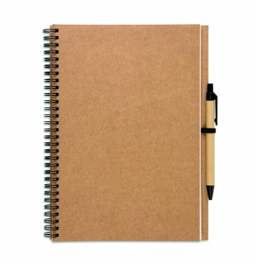 Logo trade promotional gift photo of: Recycled notebook with pen