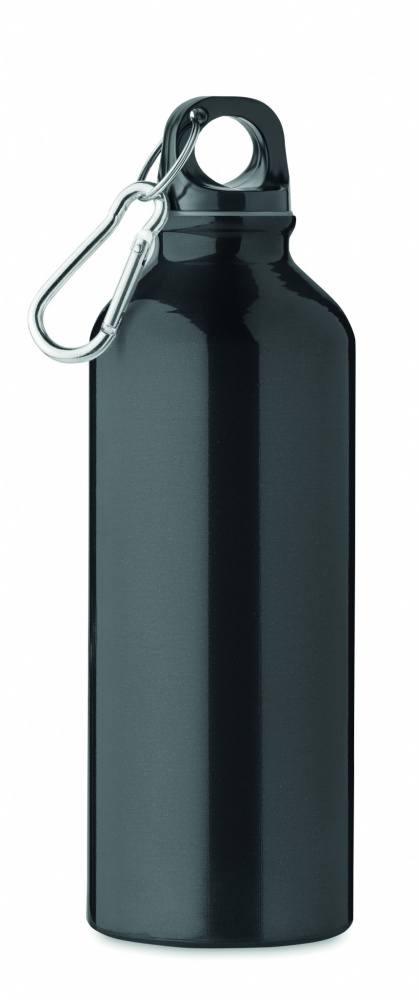 Logo trade promotional products picture of: 500 ml single-walled water bottle made of recycled aluminum with a carabiner