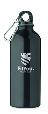 Logo trade promotional giveaways picture of: 500 ml single-walled water bottle made of recycled aluminum with a carabiner