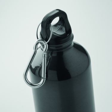 Logo trade corporate gifts picture of: 500 ml single-walled water bottle made of recycled aluminum with a carabiner