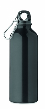 Logotrade business gift image of: 500 ml single-walled water bottle made of recycled aluminum with a carabiner