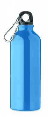 Logo trade corporate gifts image of: 500 ml single-walled water bottle made of recycled aluminum with a carabiner