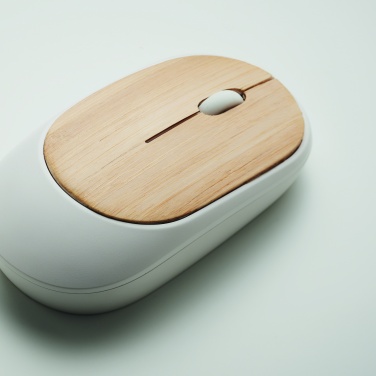 Logo trade promotional giveaways picture of: Wireless mouse in bamboo