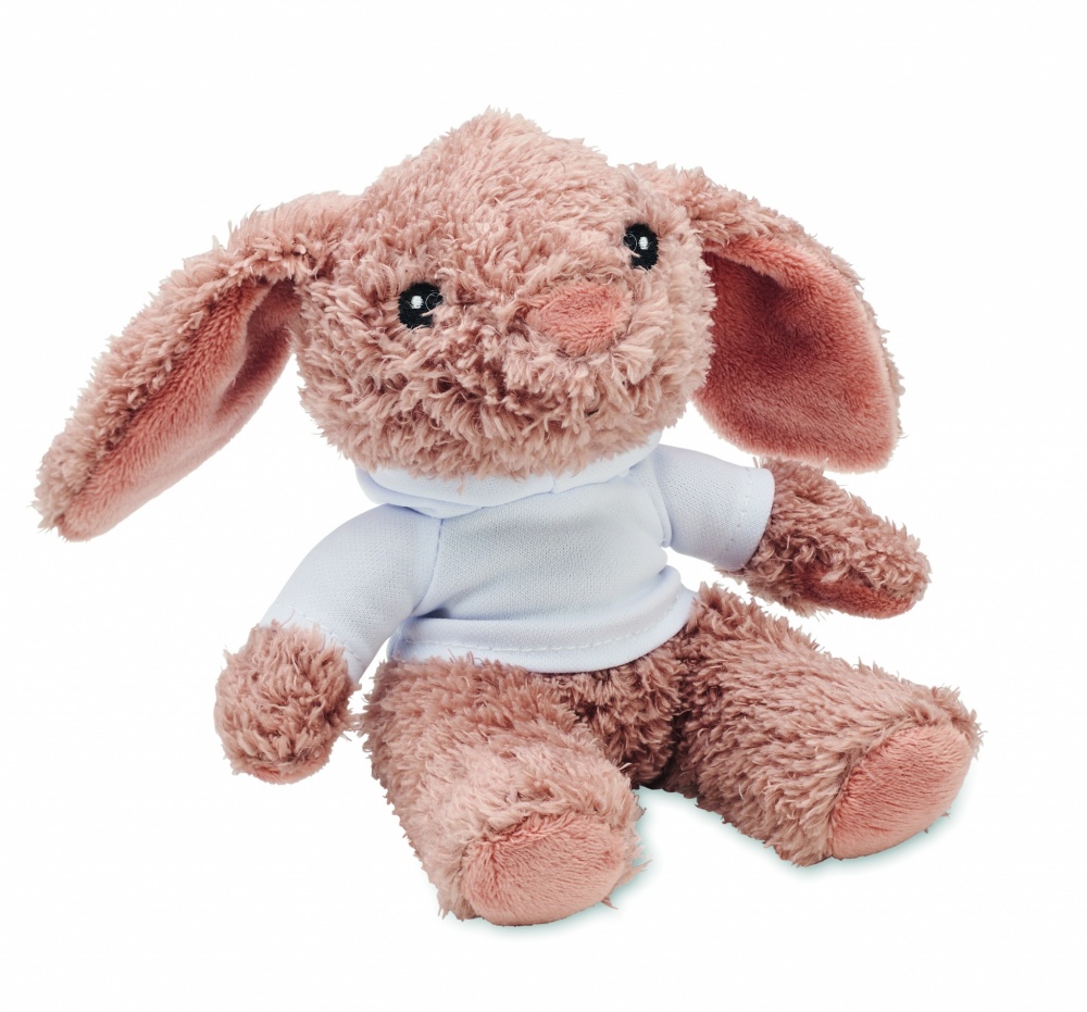 Logo trade promotional giveaways image of: Bunny plush wearing a hoodie