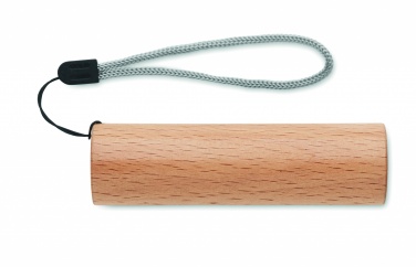 Logo trade promotional gift photo of: Beech wood rechargeable torch