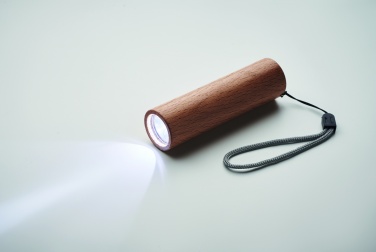 Logo trade advertising products picture of: Beech wood rechargeable torch