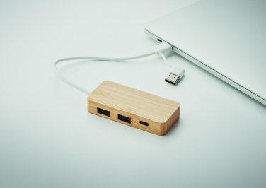 Logotrade promotional giveaways photo of: Bamboo USB 3 ports hub