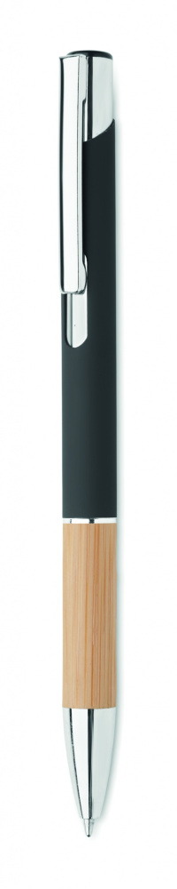 Logotrade promotional merchandise picture of: Ballpoint pen made of aluminum with a bamboo grip