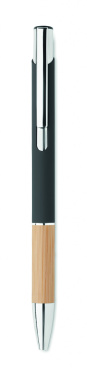 Logo trade promotional gifts picture of: Ballpoint pen made of aluminum with a bamboo grip