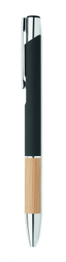 Logo trade promotional merchandise picture of: Ballpoint pen made of aluminum with a bamboo grip