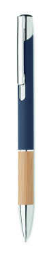 Logo trade business gifts image of: Ballpoint pen made of aluminum with a bamboo grip